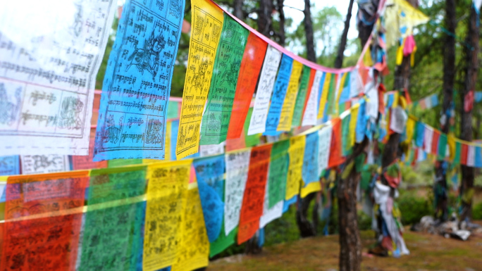 云南纳西族神山经幡实拍50帧素材