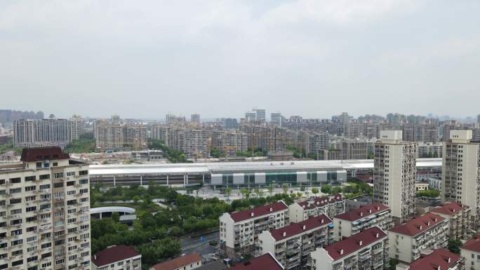 上海西站上海普陀区全景4K航拍原素材