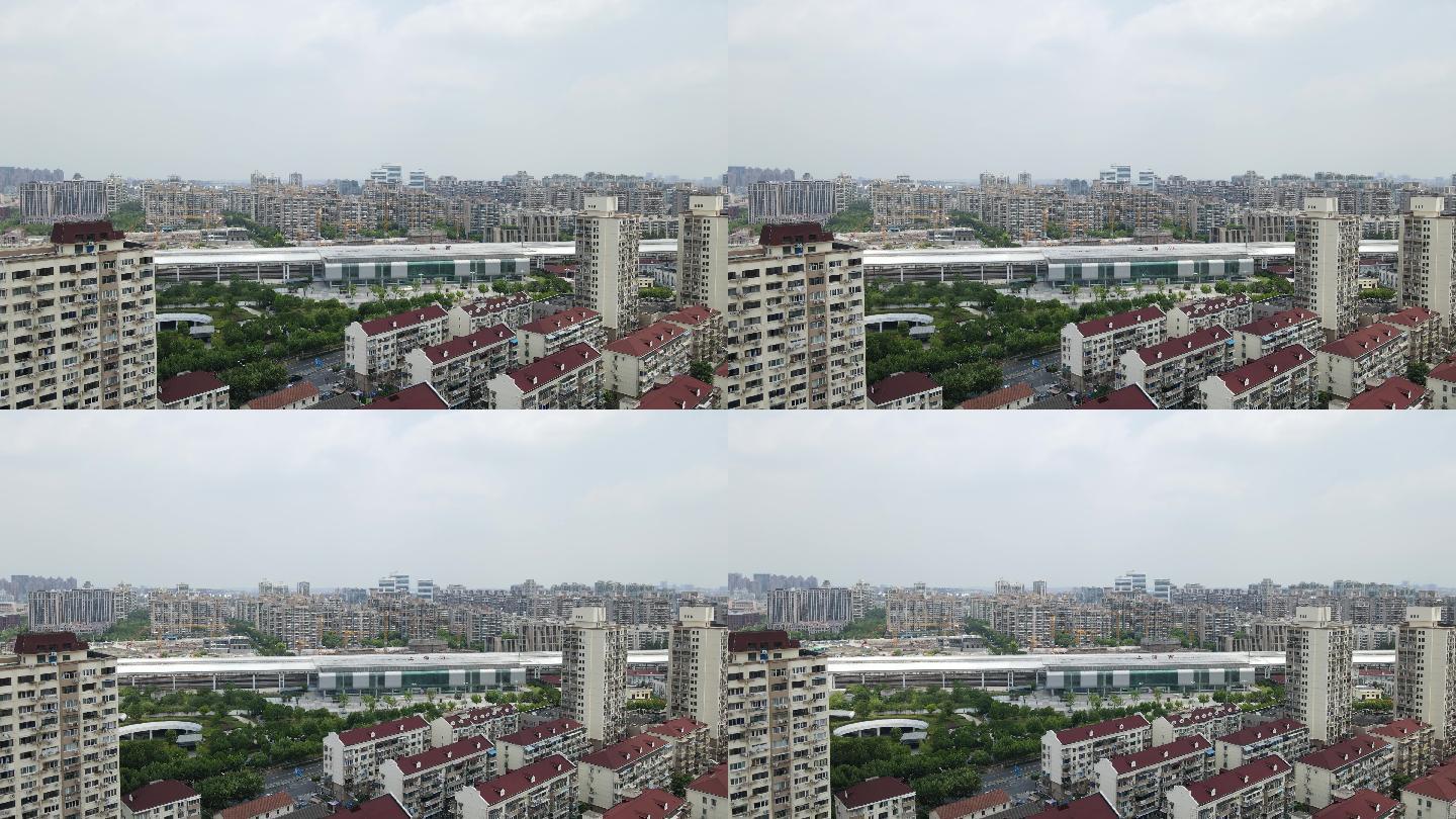 上海西站上海普陀区全景4K航拍原素材