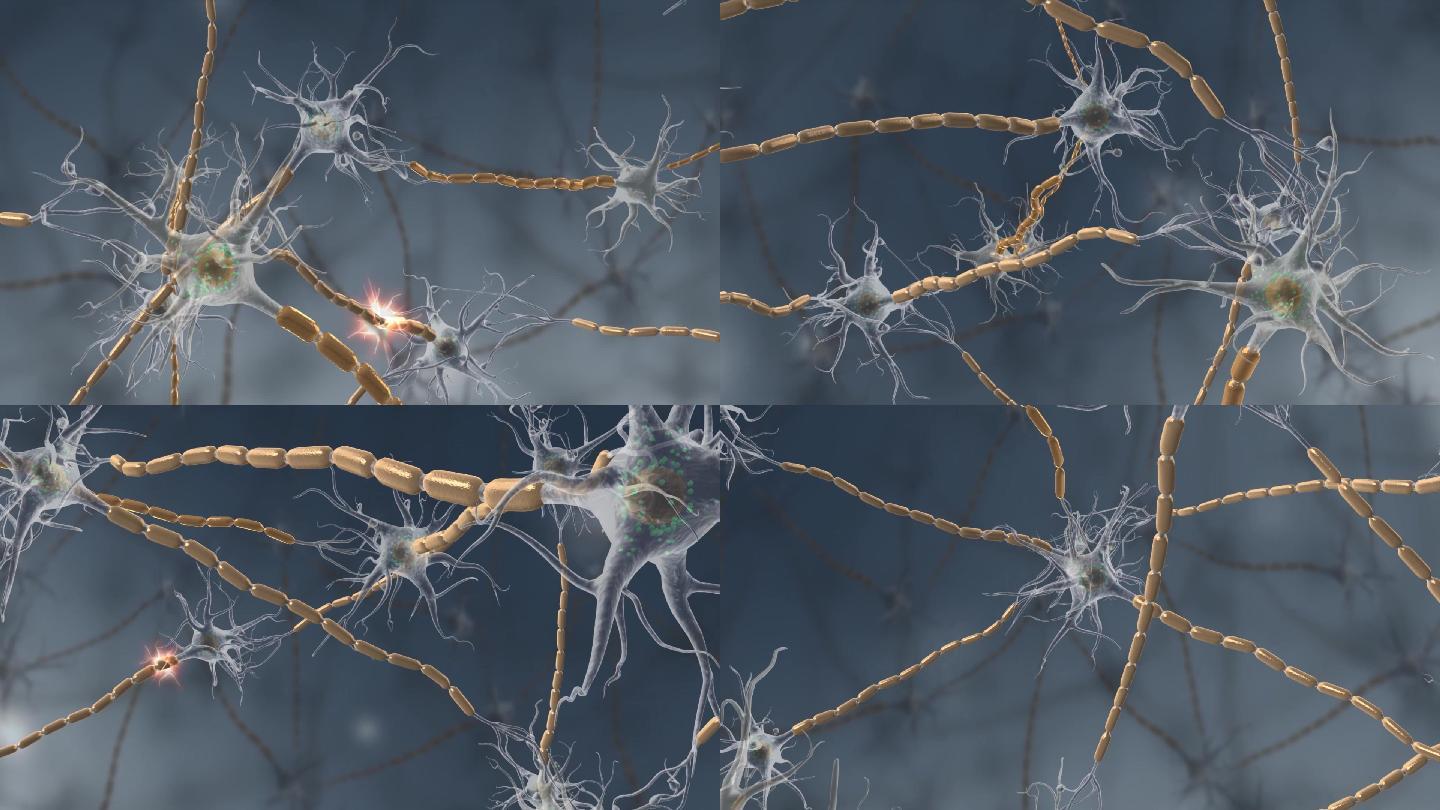微观生物神经元神经细胞系统