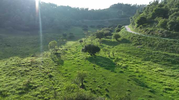 关山草原度假区航拍