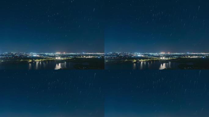 城市夜空星轨延时摄影