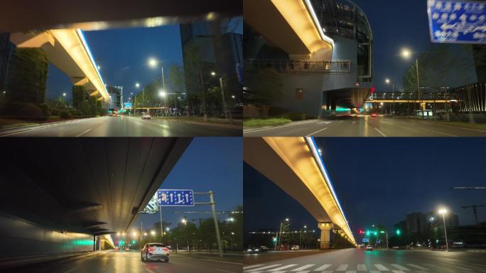 西安国际港务区欧亚大道4K夜景拍摄