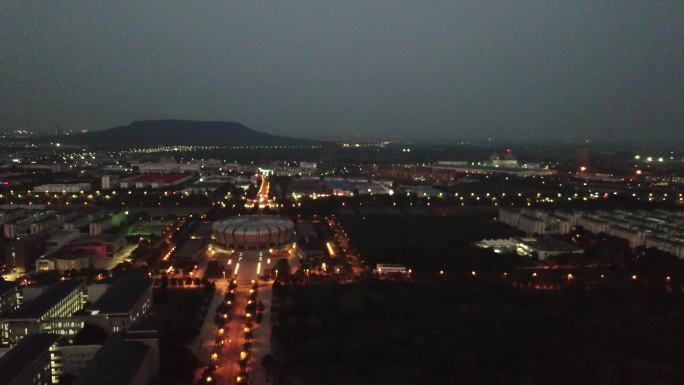 航拍南京东南大学夜景