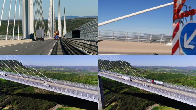 法国米约高架桥交通公路车辆行驶