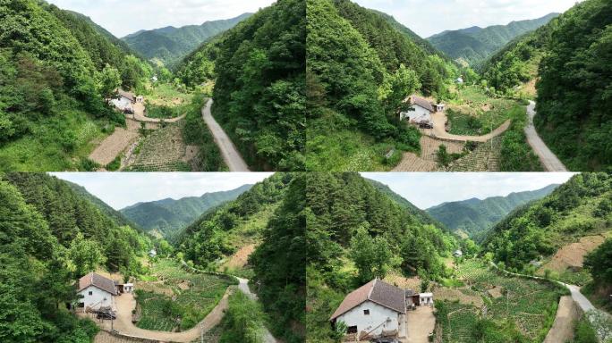 北方山区老房子航拍4K