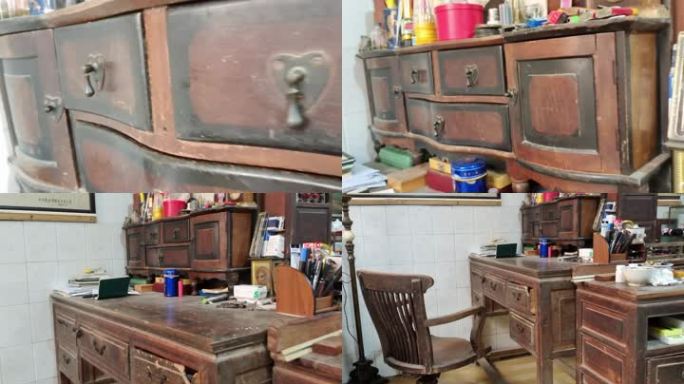 旧书桌清代台传家宝桌椅子清代家具古董书柜