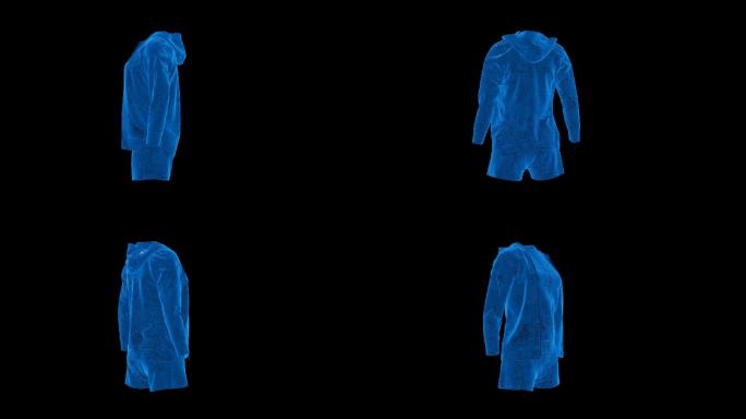 蓝色科技线条女士运动服透明通道素材