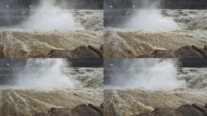 黄河 壶口瀑布 近景水流 4K拍摄