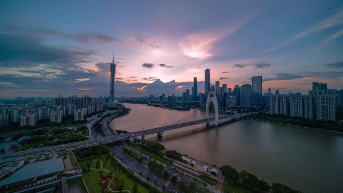 【4k原创】广州塔现代城市通透夜景