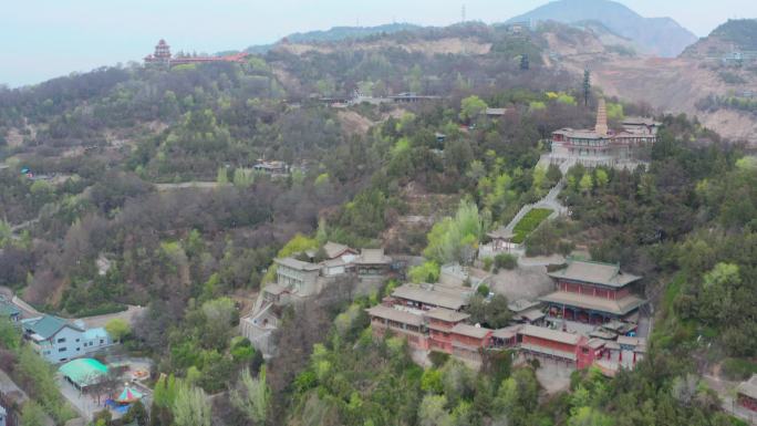 航拍兰州白塔山白塔寺