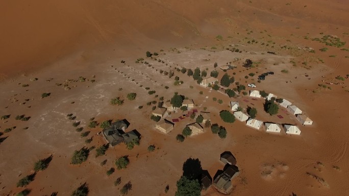 摩洛哥撒哈拉沙漠的帐篷营地