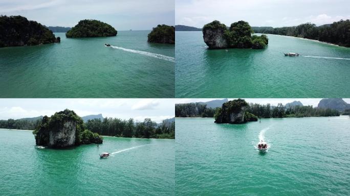 坐船游览泰国甲米航拍