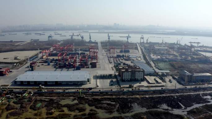 4K长江港口航拍