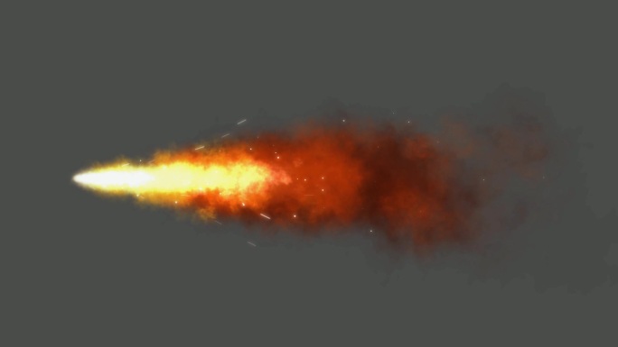 火焰 喷火 流星 拖尾 烟雾火箭发射穿梭