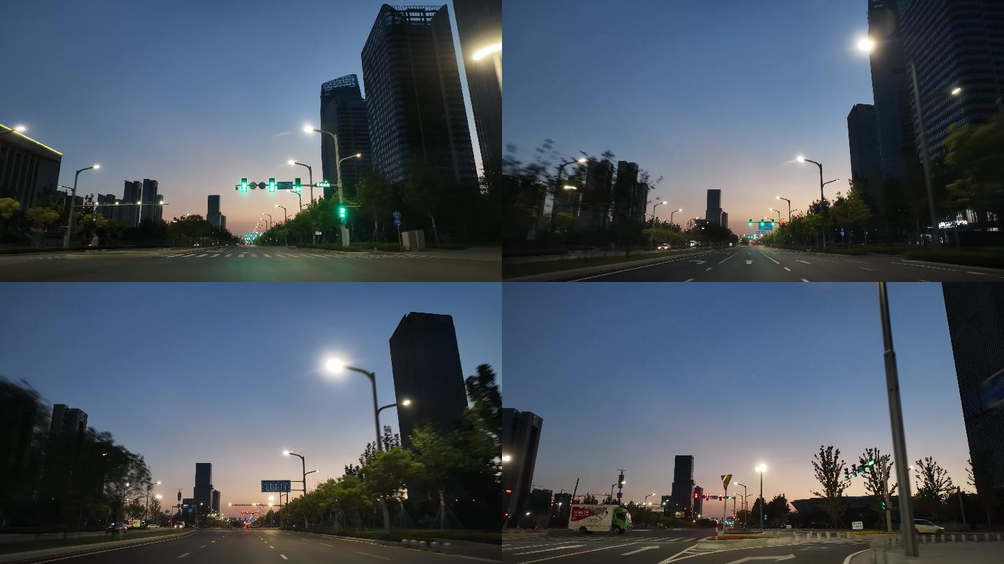 西安国际港务区建筑群4K夜景