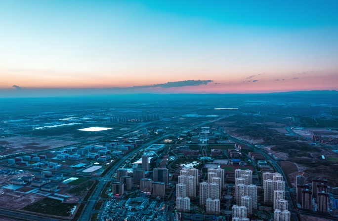 兰州新区西岔园区日转夜景