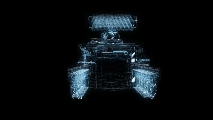 透视全息反坦克装甲车透明通道素材