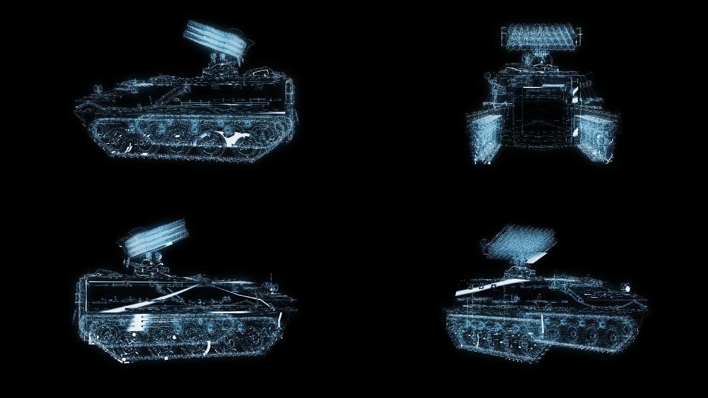 透视全息反坦克装甲车透明通道素材