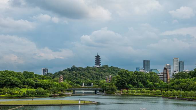 佛山地标千灯湖大气延时