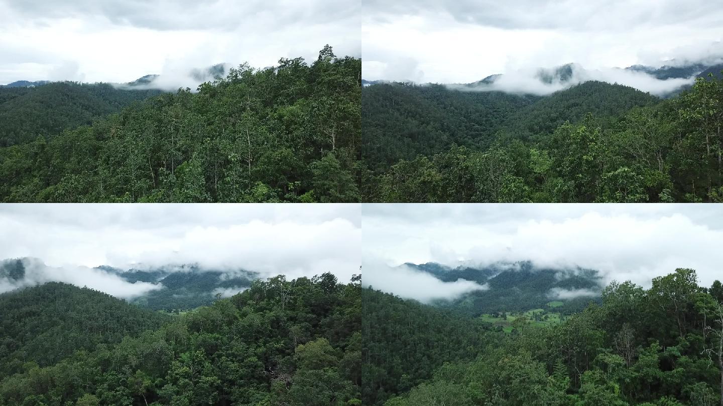 泰国清迈拜县热带雨林航拍