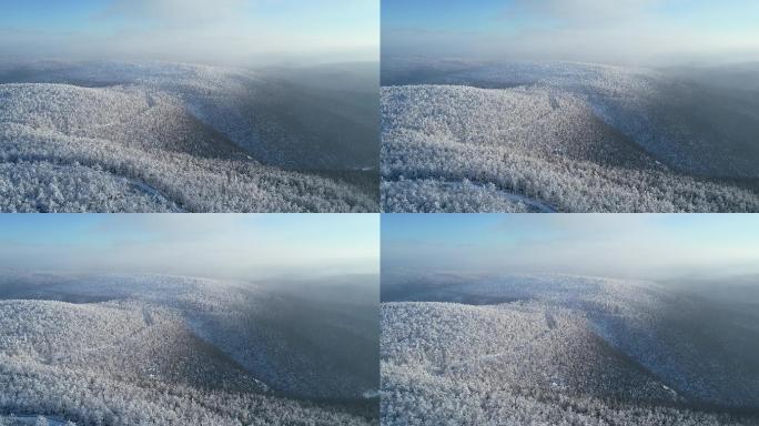 航拍大兴安岭林海雪原