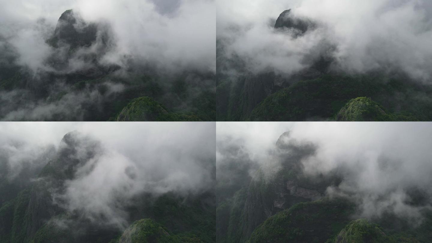 云雾缭绕笼罩山头延时5秒