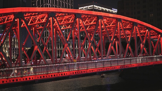 上海外白渡桥夜景车流空镜意境8K实拍
