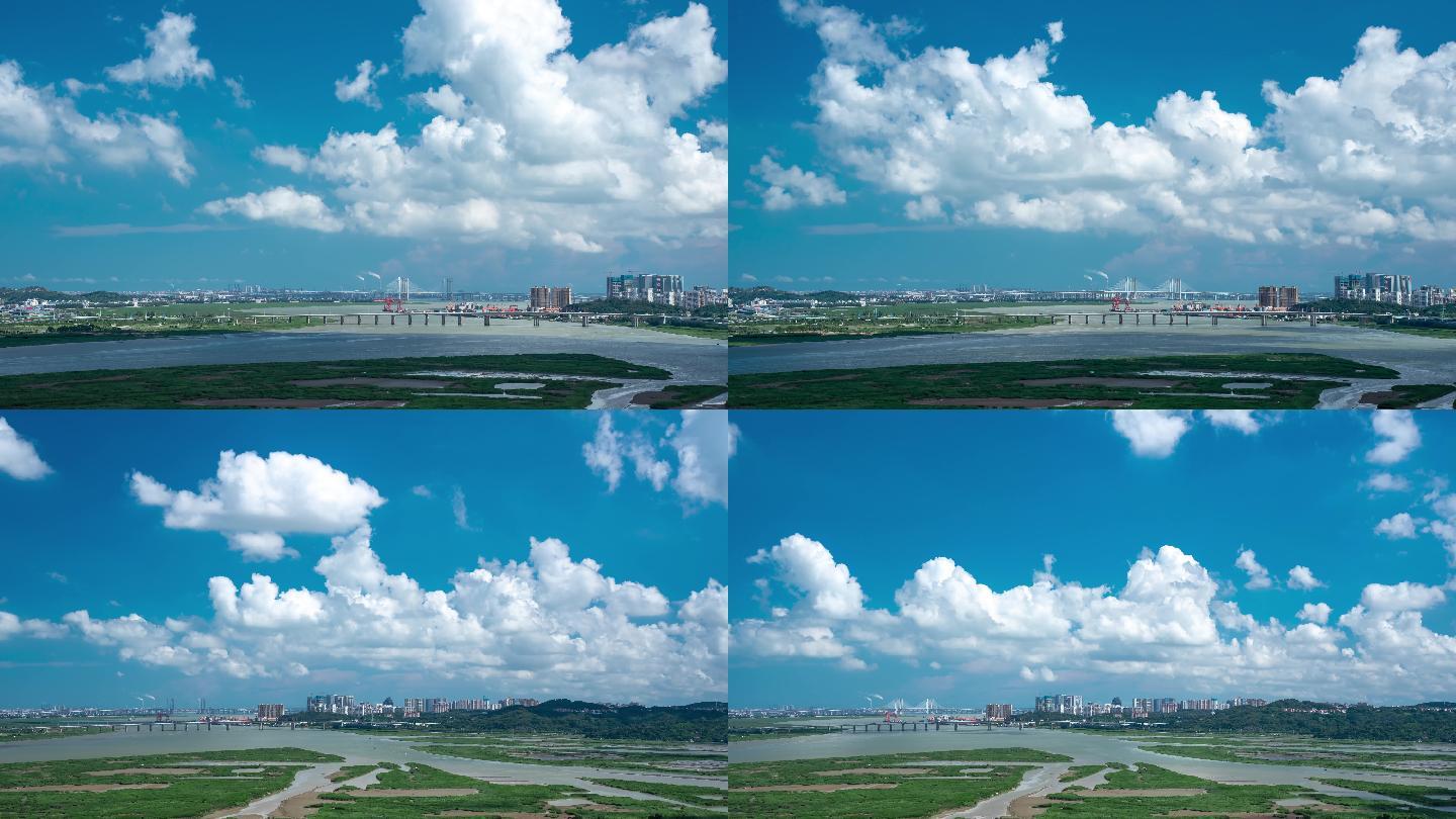 泉州湾大桥日景延时摄影6k素材