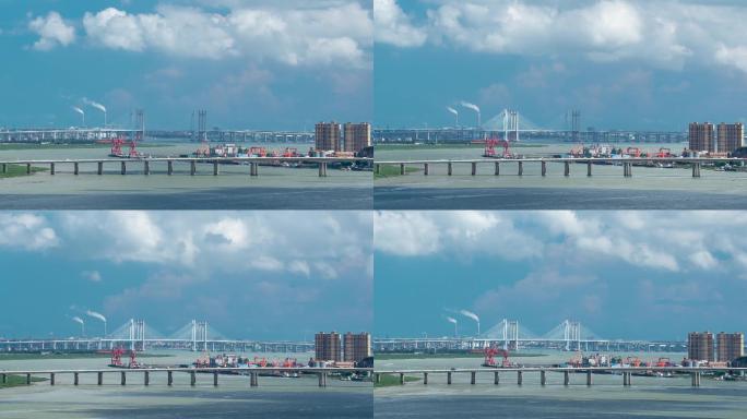 泉州湾大桥日景延时摄影2k素材