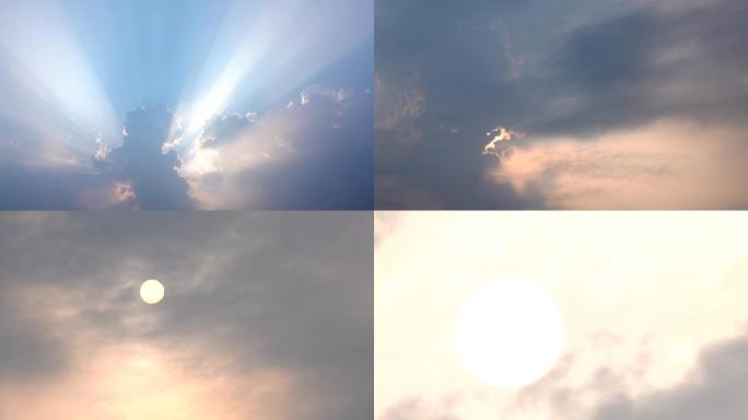 阳光云延时摄影太阳突破云层天气变化云太阳