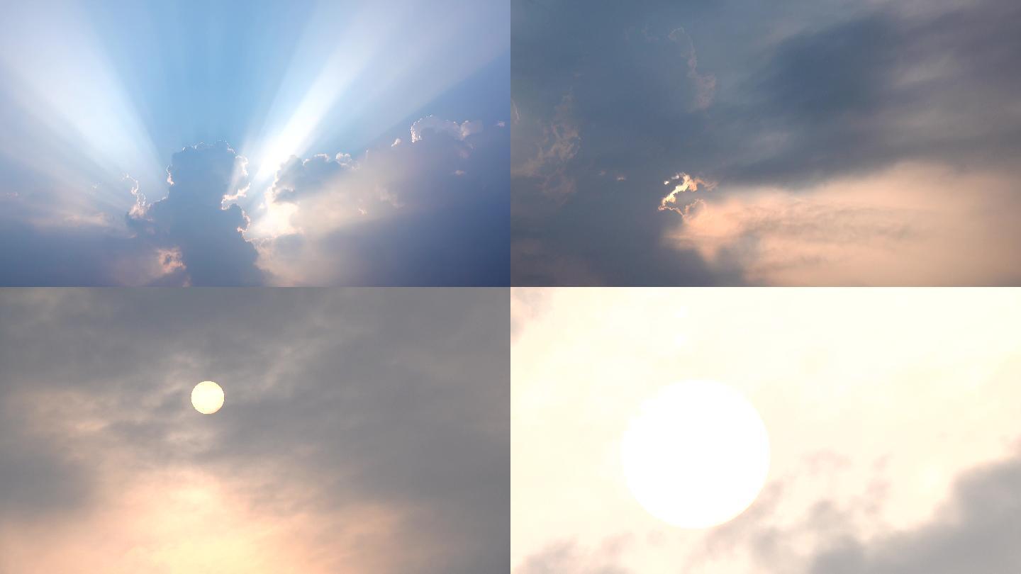 阳光云延时摄影太阳突破云层天气变化云太阳