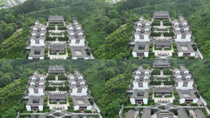 湖北屈原祠5A景区航拍 (2)