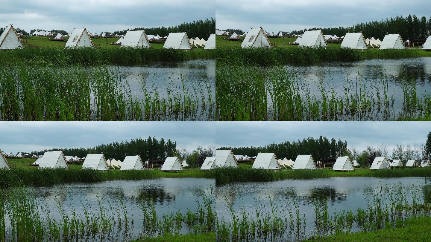 湖边帐篷休闲