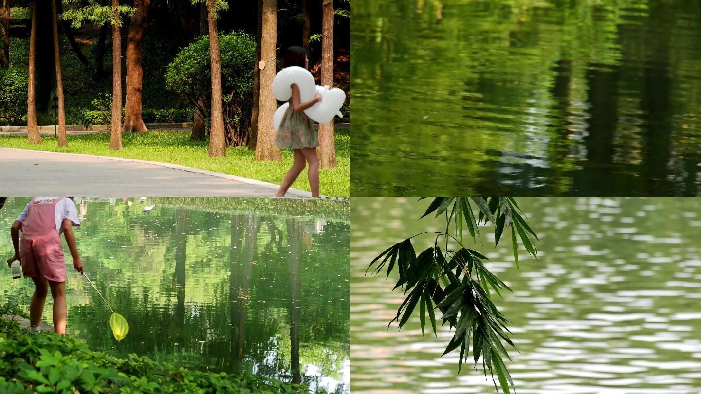 广州公园休闲绿色健康生活方式画面