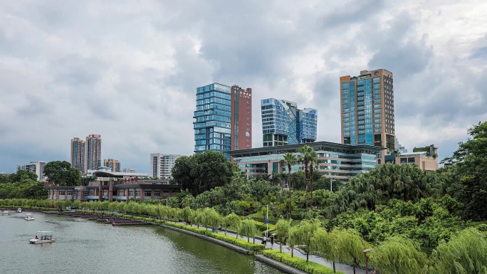 佛山地标千灯湖大气延时