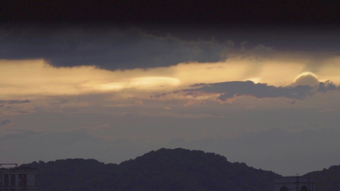 广州天空乌云黄昏夕阳朝阳彩霞