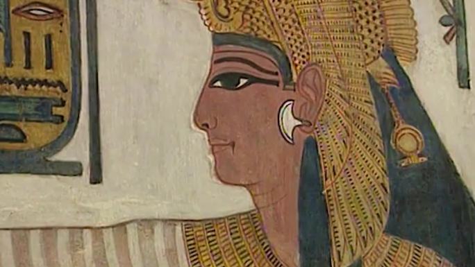 90年代埃及纳芙蒂蒂王后陵墓古墓壁画