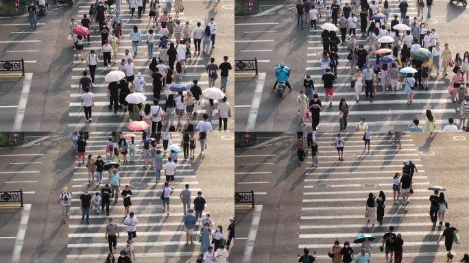 城市公路行人过马路