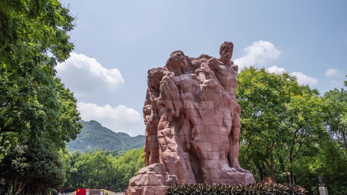 重庆红岩雕塑烈士墓雕塑8k延时