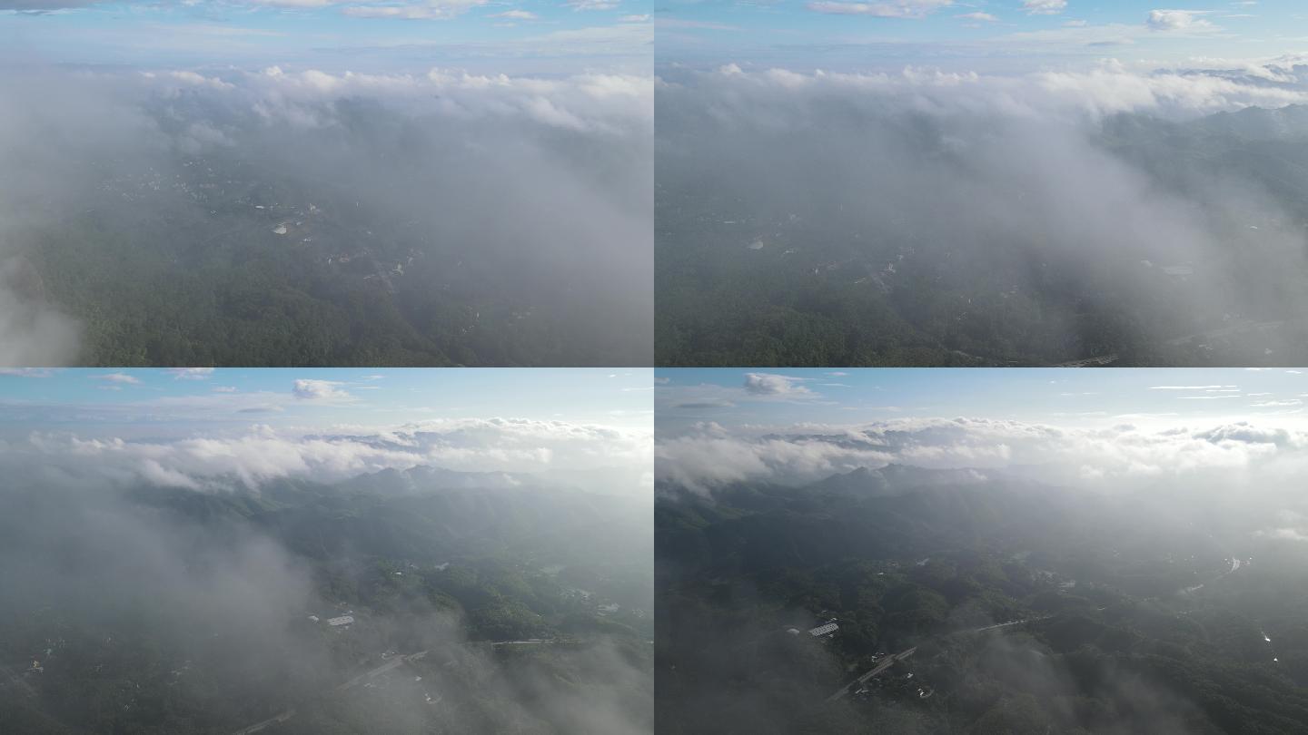 云雾笼罩山头都峤山云海