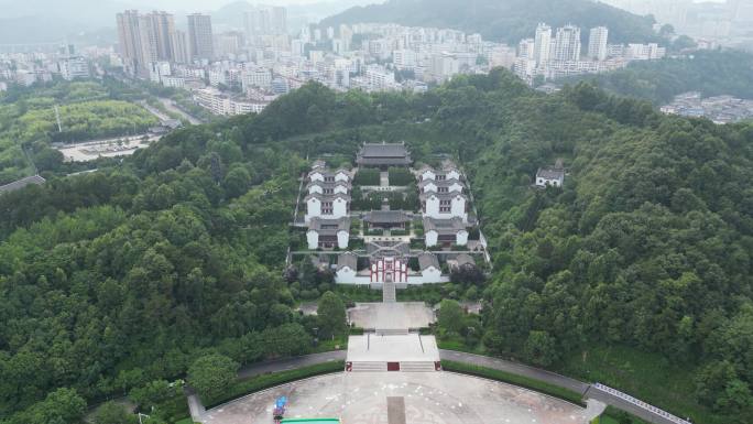 航拍湖北宜昌屈原祠屈原故里5A景区