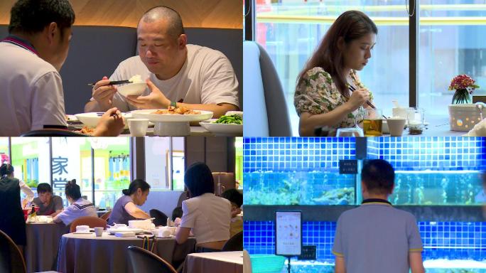 海鲜餐饮食客点餐用餐空镜合集