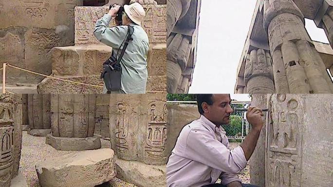 90年代埃及卢克索神庙修缮保护