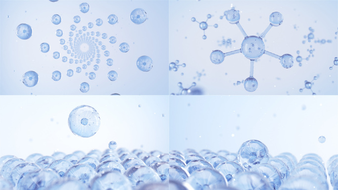 化妆品水分子细胞水珠AE+C4D工程
