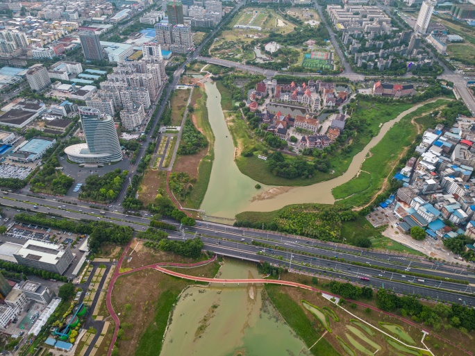 南宁中关村明月湖欧洲风情小镇大范围延时