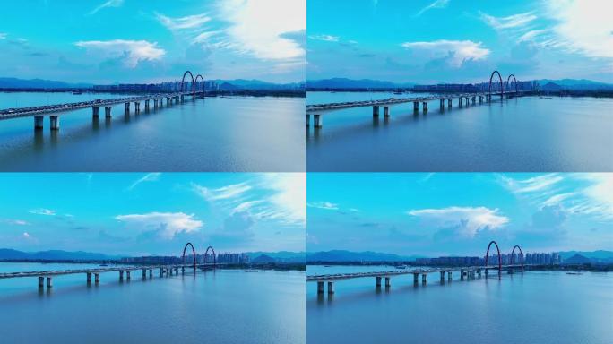 杭州之江大桥全景航拍