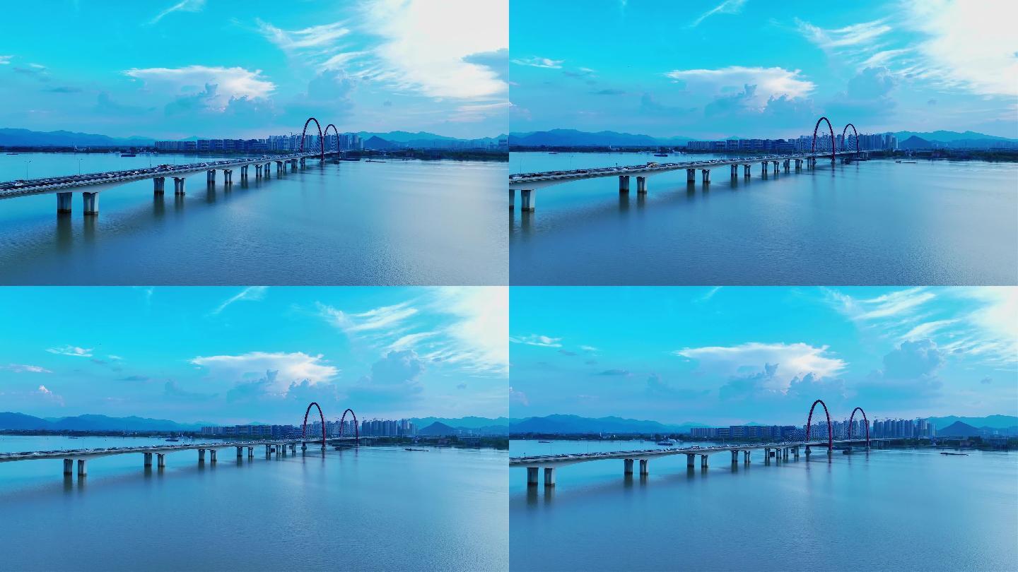 杭州之江大桥全景航拍