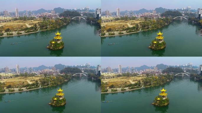 航拍铜仁三江公园