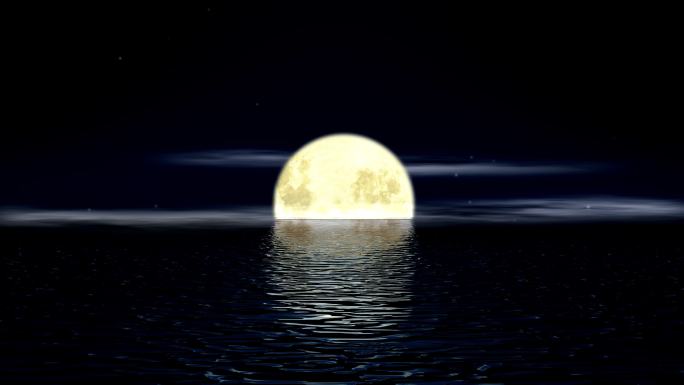 海上生明月中秋月亮水面倒影